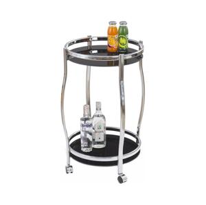 Halmar Mobilný odkladací barový stolík BAR 71x42 cm chróm/čierna