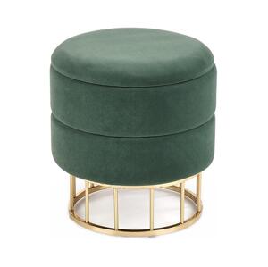 Halmar Taburet MINTY pr. 37 cm zelená/zlatá