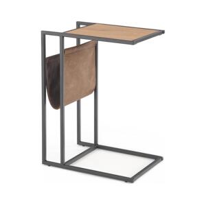 Halmar Odkladací stolík COMPACT 65x47 cm čierna/hnedá