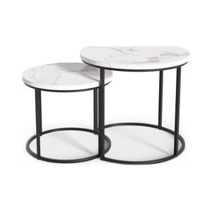 Halmar SADA 2x Konferenčný stolík OREO pr. 43/53 cm čierna/mramor