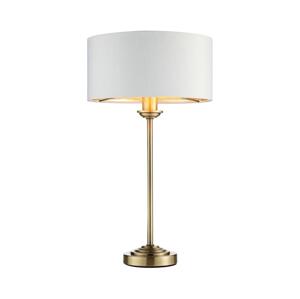 Endon Endon 104054 - Stolná lampa HIGHCLERE 1xE14/7W/230V biela/mosadz pr. 25 cm
