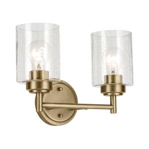 Elstead Kichler KL-WINSLOW-2W-NBR - Nástenná lampa WINSLOW 2xE27/60W/230V mosadz