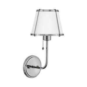 Elstead Hinkley HK-CLARKE1-PN-WH - Nástenná lampa CLARKE 1xE27/40W/230V chróm/biela