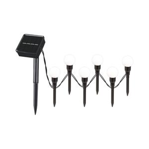 LED Solárne svietidlo KULKI 6xLED/1,2V 600 mAh 4,3 m IP44 čierna/biela