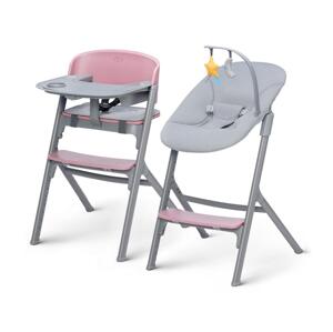 Kinderkraft KINDERKRAFT SELECT-Detská jedálenská stolička LIVY Premium Aster pink + ležadlo CALMEE