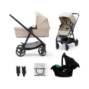 Kinderkraft KINDERKRAFT - Kombinovaný kočík 3v1 NEWLY Sand beige + autosedačka MINK PRO