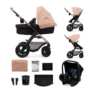 Kinderkraft KINDERKRAFT-Kombinovaný kočík 3v1 MOOV 2 AIR Sand beige + autosedačka MINK PRO