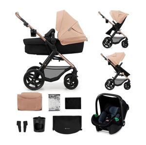 Kinderkraft KINDERKRAFT - Kombinovaný kočík 3v1 MOOV 2 Sand beige + autosedačka MINK PRO