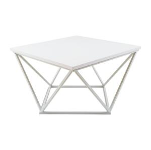 HowHomely Konferenčný stolík CURVED 60x60 cm biela