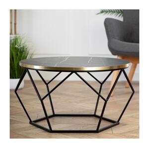 HowHomely Konferenčný stolík DIAMOND 40x70 cm čierna/zlatá