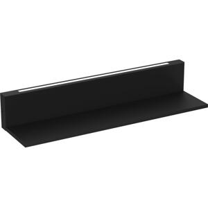 Nástenná polica s LED osvetlením SHELF 10x60 cm čierna