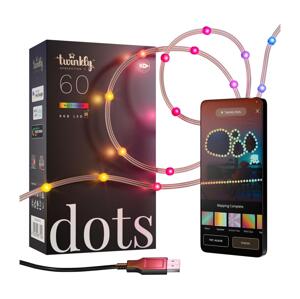 Twinkly Twinkly TWD060STP-T - LED RGB Dimmable reťazec DOTS 60xLED 7 m USB Wi-Fi
