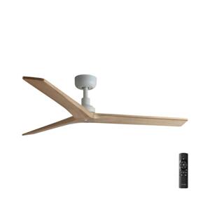 FARO Barcelona FARO 34280 - Stropný látor KLIM M borovica/biela pr. 125 cm+dálkové ovládanie
