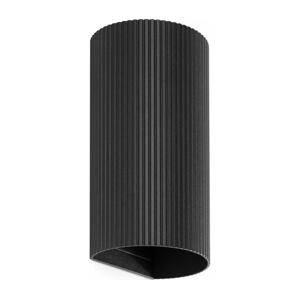 FARO Barcelona FARO 40543 - Nástenné svietidlo SOLE 2xGU10/8W/230V čierna vrúbkovaná guľatý