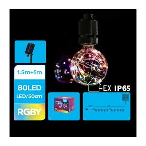 B.V.  - LED Solárna vianočná reťaz 10xLED/8 funkcií 6,5m IP65 multicolor