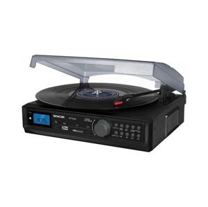 Sencor - Gramofón s USB/SD/FM 8W/230V + diaľkové ovládanie