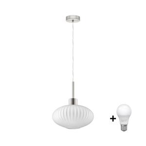 Eglo LED Závesné svietidlo HARMA 1xE27/60W/230V priemer 30 cm matný chróm/biela