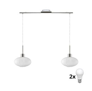 Eglo LED Závěsná lampa HARMA 2xE27/60W/230V matný chrom/bílá