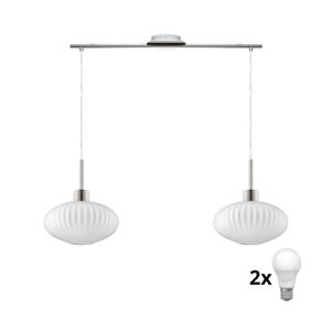 Eglo LED Závěsná lampa HARMA 2xE27/60W/230V matný chrom/bílá