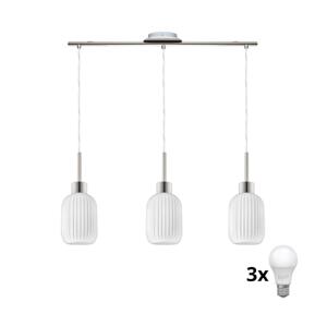 Eglo LED Závesné svietidlo HARMA 3xE27/60W/230V matný chróm/biela