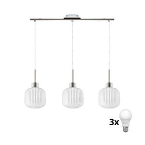 Eglo LED Závesné svietidlo HARMA 3xE27/60W/230V matný chróm/biely
