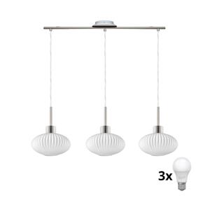 Eglo LED Závesný luster HARMA 3xE27/60W/230V matný chróm/biely