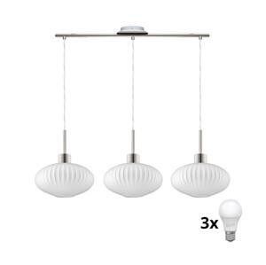 Eglo LED Závesný luster HARMA 3xE27/60W/230V matný chróm/biely