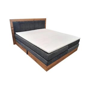 Boxspringová posteľ s matracmi a topp. s úlo. priestorom JASMINE 180x200 cm šedá