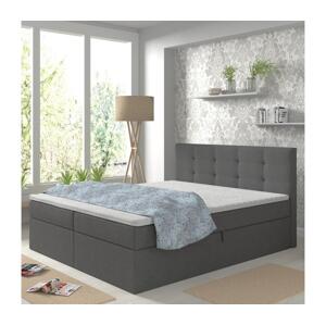 Čalúnená posteľ s matracmi a topp. s úlož. priestorom EMBER 180x200 cm antracit