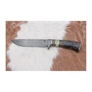 Jiří Čurda Lovecký damaškový nôž 14,5 cm jelša/serpentinit
