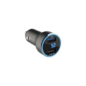 Winner Group Winner Group - Nabíjačka do auta s displejom 2xUSB-A Power Delivery 30W čierna