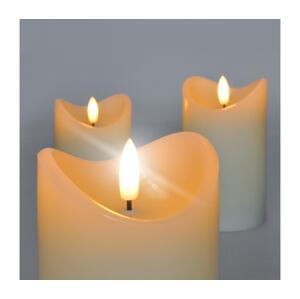 1v279 - SADA 3x LED Sviečka z prírodného vosku LED/3xAAA/teplá biela