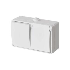 Spínač domový striedavý č. 6 so zásuvkou 250V/16A IP44 biela
