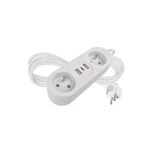 Predlžovací kábel 2Z + 2x USB-A + USB-C 1,4 m