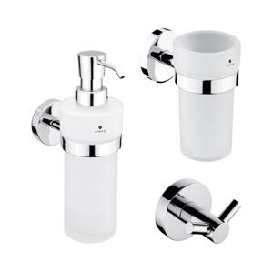 NIMCO NIMCO UN set-31W-26 - Dávkovač mydla, stojan na kefky a nástenný háčik UNIX