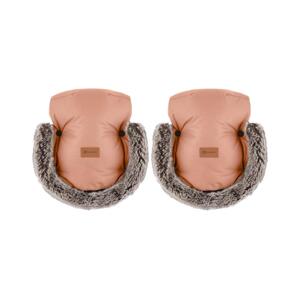 Petite&Mars PETITE&MARS - Rukávniky na kočík FURRY Pastel Peach