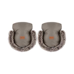 Petite&Mars PETITE&MARS - Rukávniky na kočík FURRY Mocha Mousse