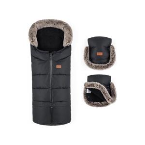 Petite&Mars PETITE&MARS - SADA Detský fusak 4v1 ARCTIC + rukávniky na kočík Forever Black