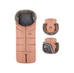 Petite&Mars PETITE&MARS - SADA Detský fusak 4v1 ARCTIC + rukávniky na kočík Pastel Peach