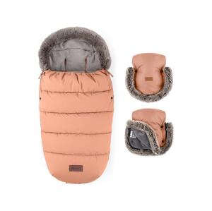 Petite&Mars PETITE&MARS - SADA Detský fusak 4v1 COMFY + rukávniky na kočík Pastel Peach