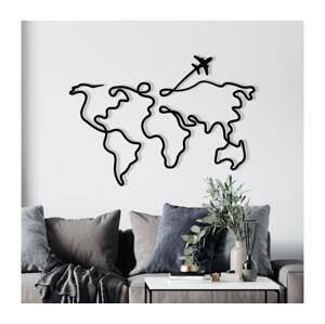 Nástenná dekorácia 60x42 cm mapa kov
