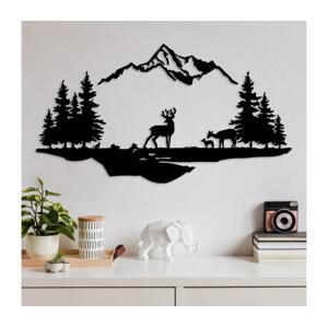Nástenná dekorácia 2ks 70x38 cm jeleň kov/čierna