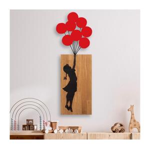 Nástenná dekorácia 70x62 cm dievča drevo/kov