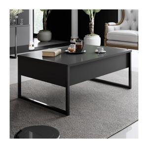 Konferenčný stolík LUXE 40x90 cm antracit/čierna