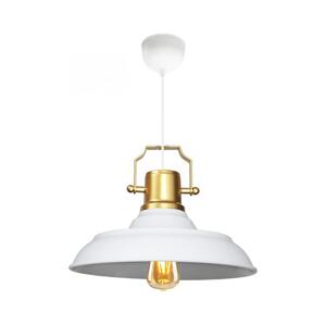 Luster na lanku AYD 1xE27/40W/230V biela+/zlatá