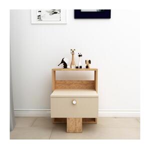 Nočný stolík SNEKER 60x48,6 cm béžová/hnedá