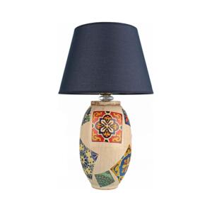 Stolná lampa RAMZES 1xE27/40W/230V modrá/béžová
