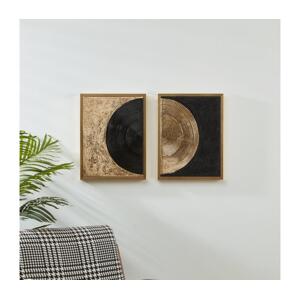Eglo Eglo 423034 - SADA 2x Obraz ROBERVAL 43x33 cm čierna/zlatá