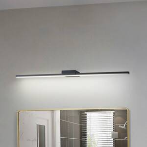 Zrkadlové svetlo Lucande LED Kivana, čierne, hliník, 90 cm