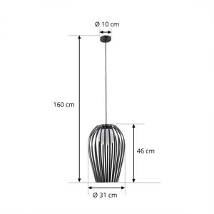 Lucande Marrin vonkajšie závesné svietidlo, čierna farba, kov, Ø 31 cm